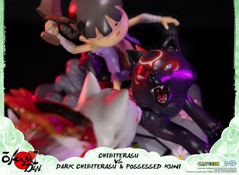 Okamiden - Chibiterasu vs. Dark Chibiterasu & Possessed Kuni Painted Statue [Standard Edition] image 16
