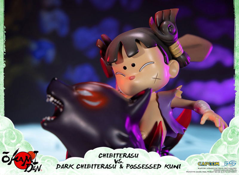 Okamiden - Chibiterasu vs. Dark Chibiterasu & Possessed Kuni Painted Statue [Standard Edition] image 17
