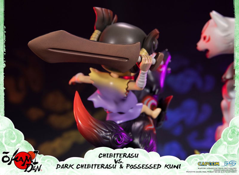 Okamiden - Chibiterasu vs. Dark Chibiterasu & Possessed Kuni Painted Statue [Standard Edition] image 18