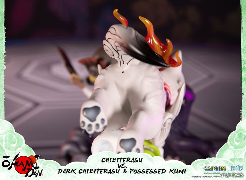 Okamiden - Chibiterasu vs. Dark Chibiterasu & Possessed Kuni Painted Statue [Standard Edition] image 20