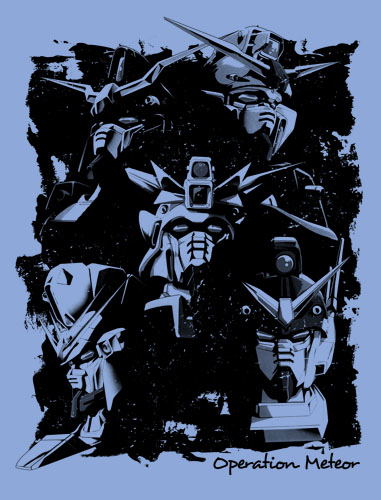 Mobile Suit Gundam Wing - Operation Meteor MS T-shirt Sax (L Size) image 2