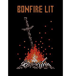 Dark Souls Torch Torch T-shirt Collection Encore: 8bit Bonfire 2021 Ver. Black (XXL Size)