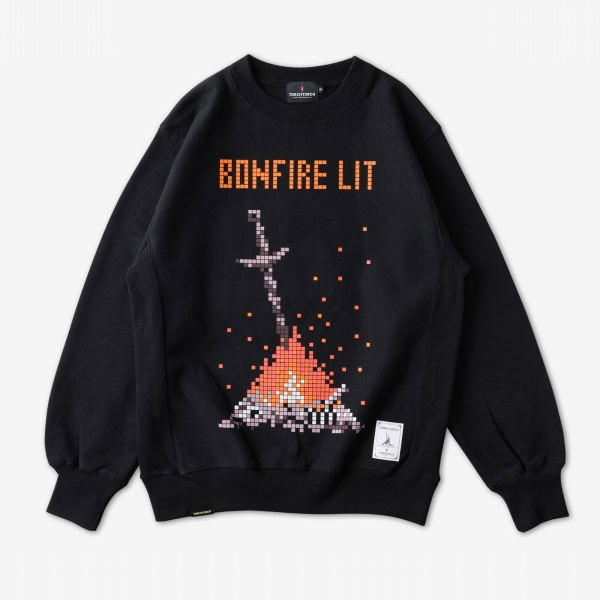 Dark Soul x Torch Torch / 8bit Bonfire Sweat Shirt Black (M Size) image 1