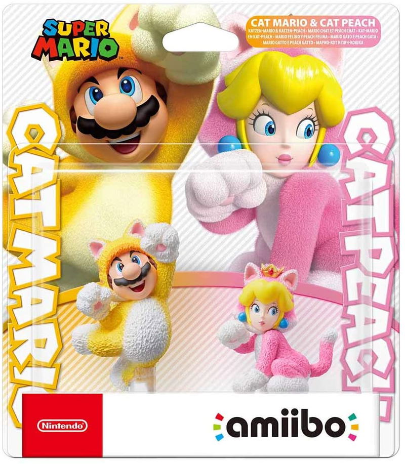 amiibo Super Mario Series Figure Double Set (Cat Mario / Cat Peach) image 1