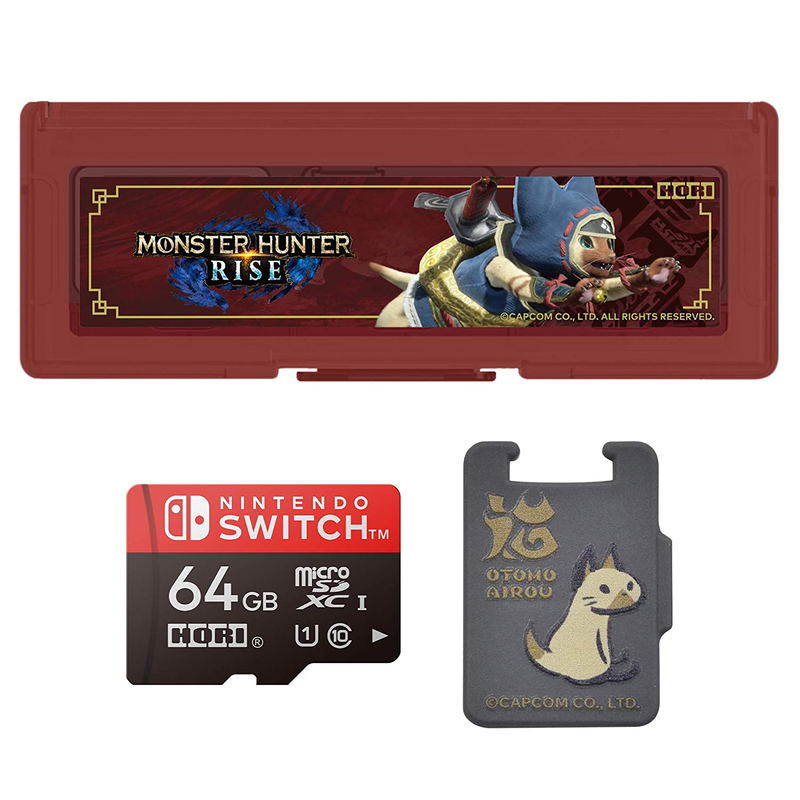 Monster Hunter Rise microSD Card 64GB + Card Case 6 for Nintendo Switch (Otomo Airou) image 1