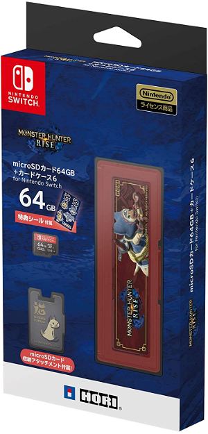 Monster Hunter Rise microSD Card 64GB + Card Case 6 for Nintendo Switch (Otomo Airou)
