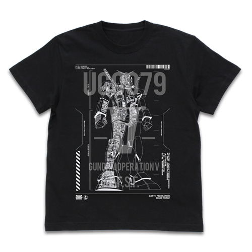 Mobile Suit Gundam - Operation V RX-78-2 Gundam T-shirt Black (M Size) image 1