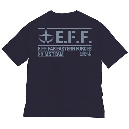 Mobile Suit Gundam 08th MS Squadron - 08th MS Squadron Big Silhouette T-shirt Navy (XL Size) image 3