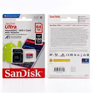 SanDisk Ultra microSDXC 64GB 120MB/s, UHS-I Card with Adapter