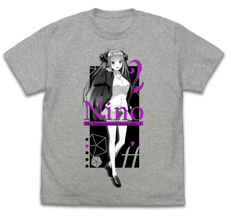 The Quintessential Quintuplets - Nino Nakano T-shirt ∬ Mix Gray (L Size) image 1