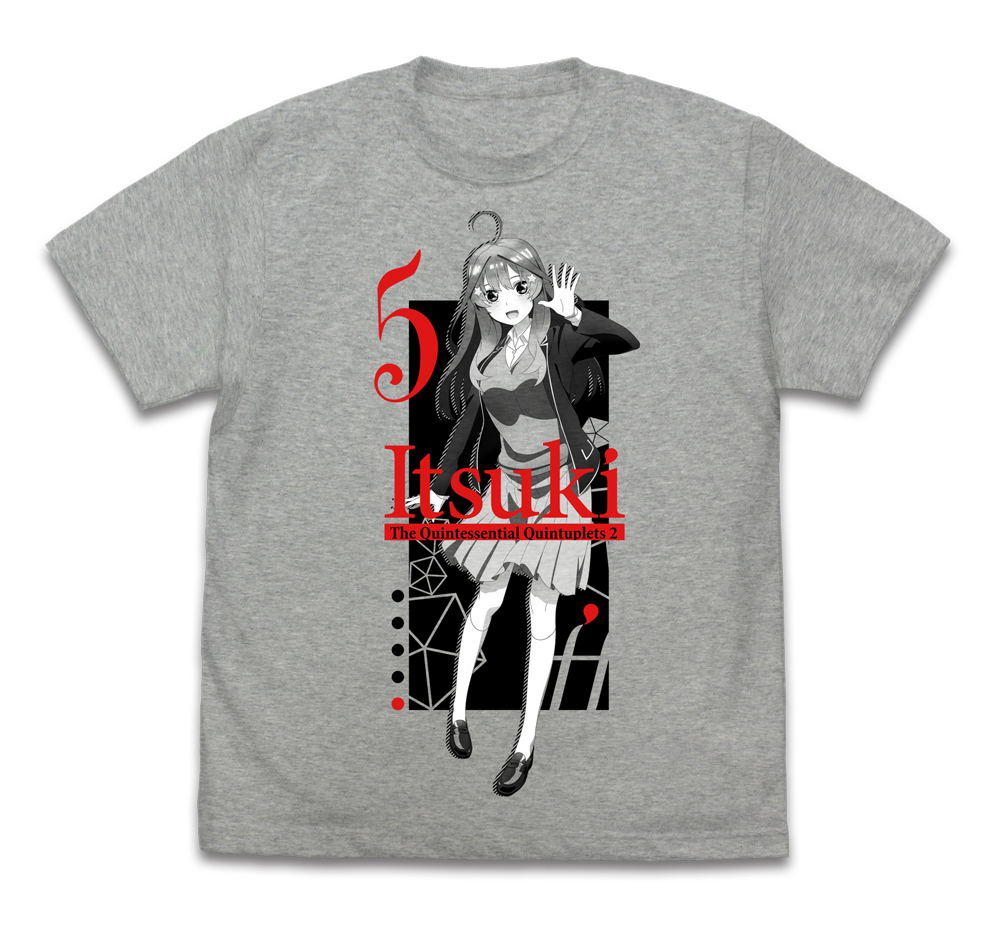 The Quintessential Quintuplets - Itsuki Nakano T-shirt ∬ Mix Gray (L Size)