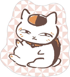 Natsume's Book of Friends Die-cut Gobelin Cushion A: Nyanko Sensei Smile_