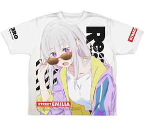 Re: Life in a Different World from Zero - Emilia Cold Double-sided Full Graphic T-shirt Street Fashion Ver. (L Size)