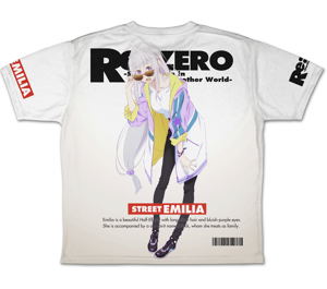 Re: Life in a Different World from Zero - Emilia Cold Double-sided Full Graphic T-shirt Street Fashion Ver. (L Size)