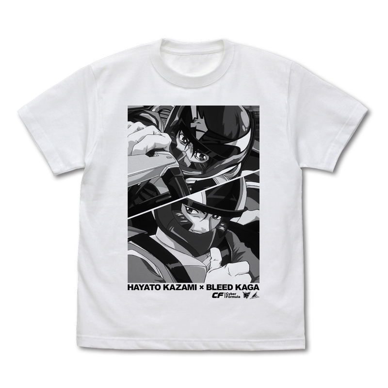 Future GPX Cyber ​​Formula - Hayato Kazami & Bleed Kaga T-shirt White (S Size) image 1