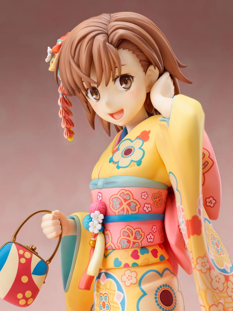 A Certain Scientific Railgun T 1/7 Scale Pre-Painted Figure: Mikoto Misaka Furisode Ver. image 4