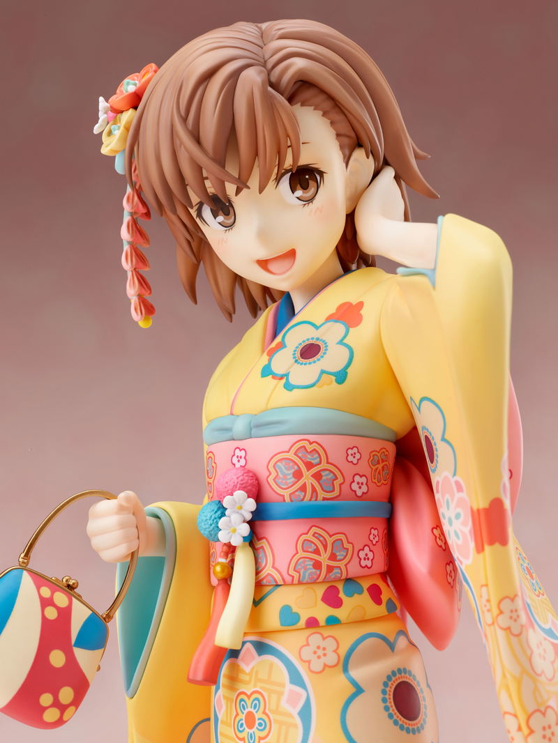 A Certain Scientific Railgun T 1/7 Scale Pre-Painted Figure: Mikoto Misaka Furisode Ver. image 5