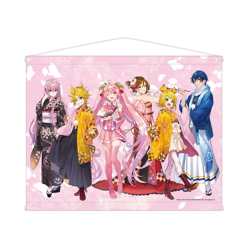 Hatsune Miku Sakura Miku Original Illustration Group Sakura Miku Art Shirabii B2 Wall Scroll image 1