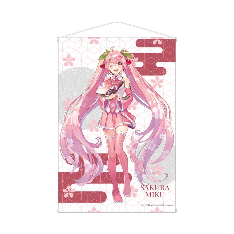 Hatsune Miku Sakura Miku Original Illustration Sakura Miku Art Shirabii B2 Wall Scroll image 1