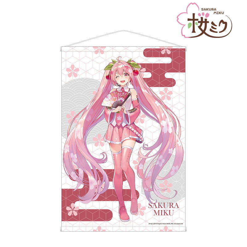 Hatsune Miku Sakura Miku Original Illustration Sakura Miku Art Shirabii B2 Wall Scroll image 2