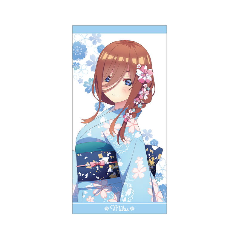 The Quintessential Quintuplets Season 2 Original Illustration Cherry Blossom Kimono Ver. Bath Towel - Miku image 1