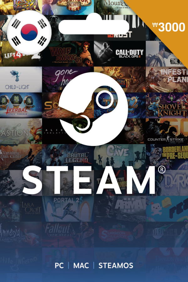 Steam Gift Card (KRW 3000 | For KRW Currency Only) <span class="ext" style="background-color: #2a475e; color: #FFFFFF;">STEAM</span> <span class="ext ext_digital">digital</span> image 1