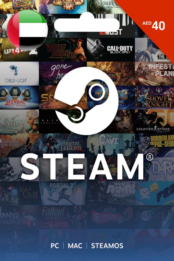Steam Gift Card (AED 40 | For United Arab Emirates Currency Only) <span class="ext" style="background-color: #2a475e; color: #FFFFFF;">STEAM</span> <span class="ext ext_digital">digital</span> image 1