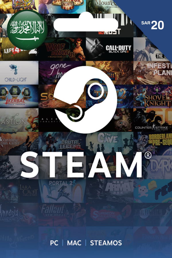 Steam Gift Card (SAR 20 | For Saudi Arabia Currency Only) <span class="ext" style="background-color: #2a475e; color: #FFFFFF;">STEAM</span> <span class="ext ext_digital">digital</span> image 1