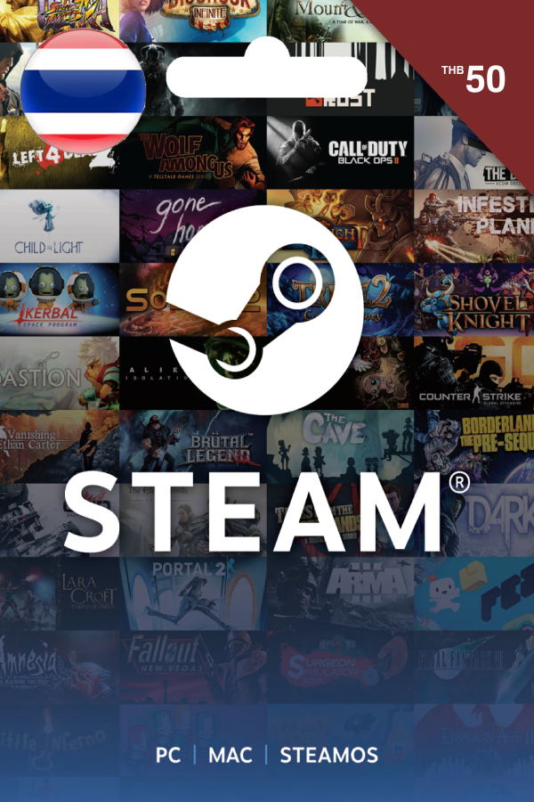 Steam Gift Card (THB 50 | For Thailand Currency Only) <span class="ext" style="background-color: #2a475e; color: #FFFFFF;">STEAM</span> <span class="ext ext_digital">digital</span> image 1
