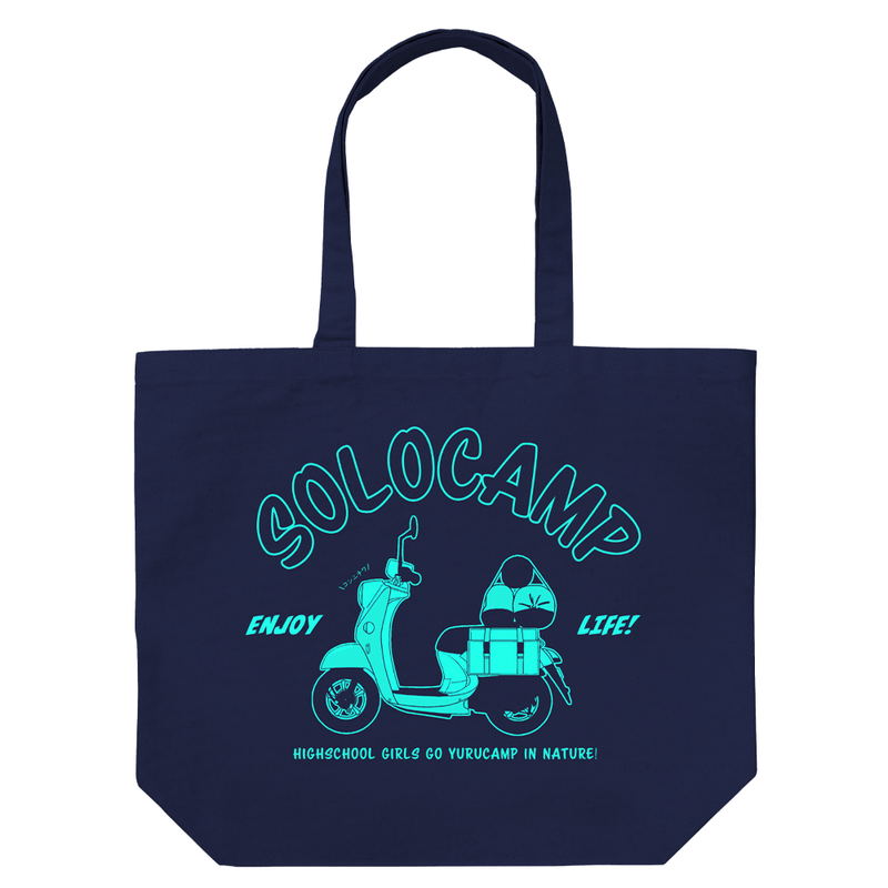 Yurucamp - Shima Rin's Scooter Large Tote Bag Navy Blue image 1