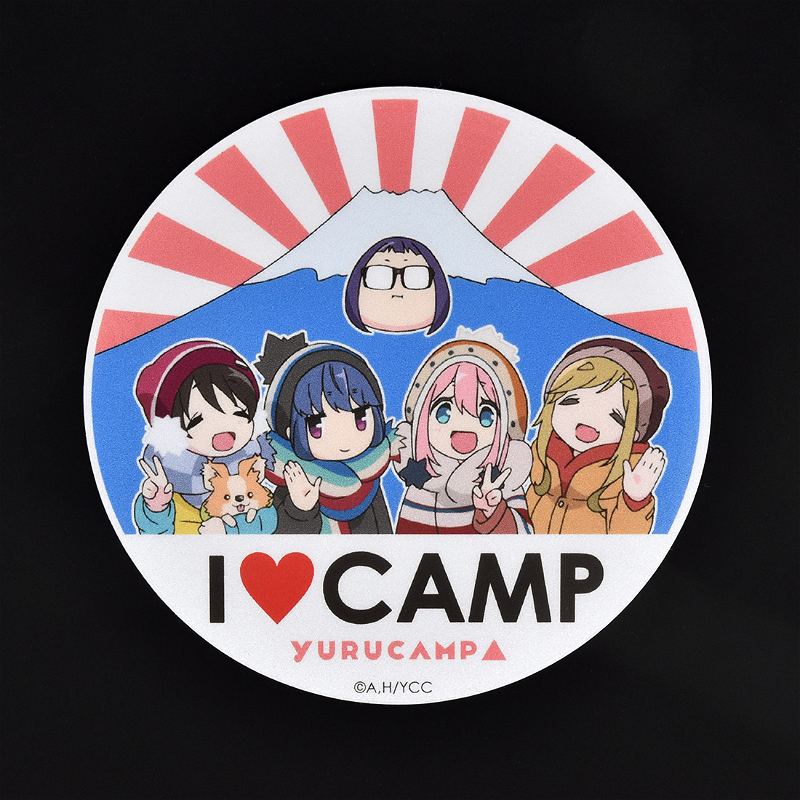 Yurucamp: 02 I Love Camp Reflector Magnet Sticker