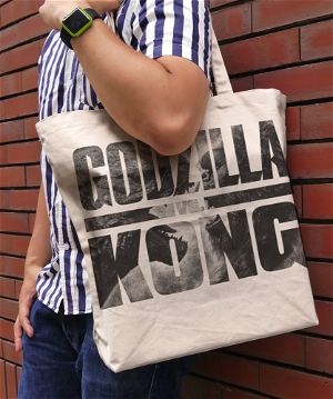 Godzilla Vs Kong Logo Large Tote Bag Natural