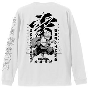 Demon Slayer: Kimetsu no Yaiba - Agatsuma Zenitsu Rib Long Sleeve T-shirt White (M Size)_