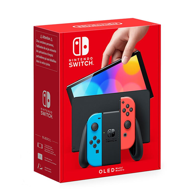 Nintendo Switch (OLED Model) Neon Red/Neon Blue Set image 1