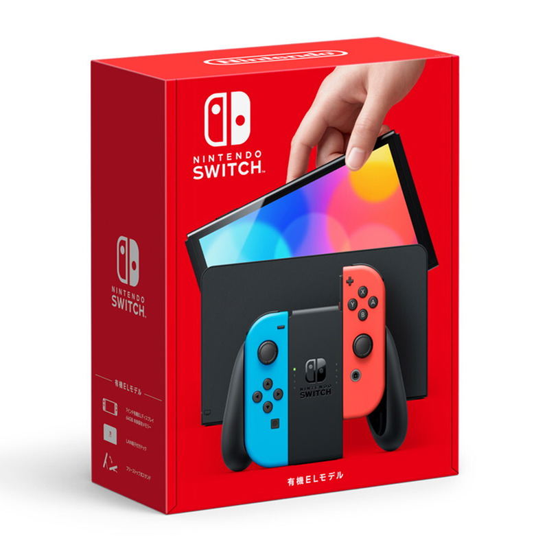 Nintendo Switch (OLED Model) Neon Red/Neon Blue Set image 1