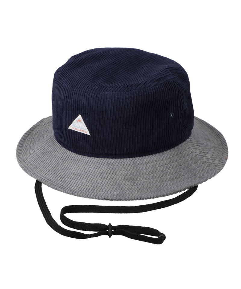 Yuru Camp - Corduroy Bucket Hat 03 Navy / Gray image 1