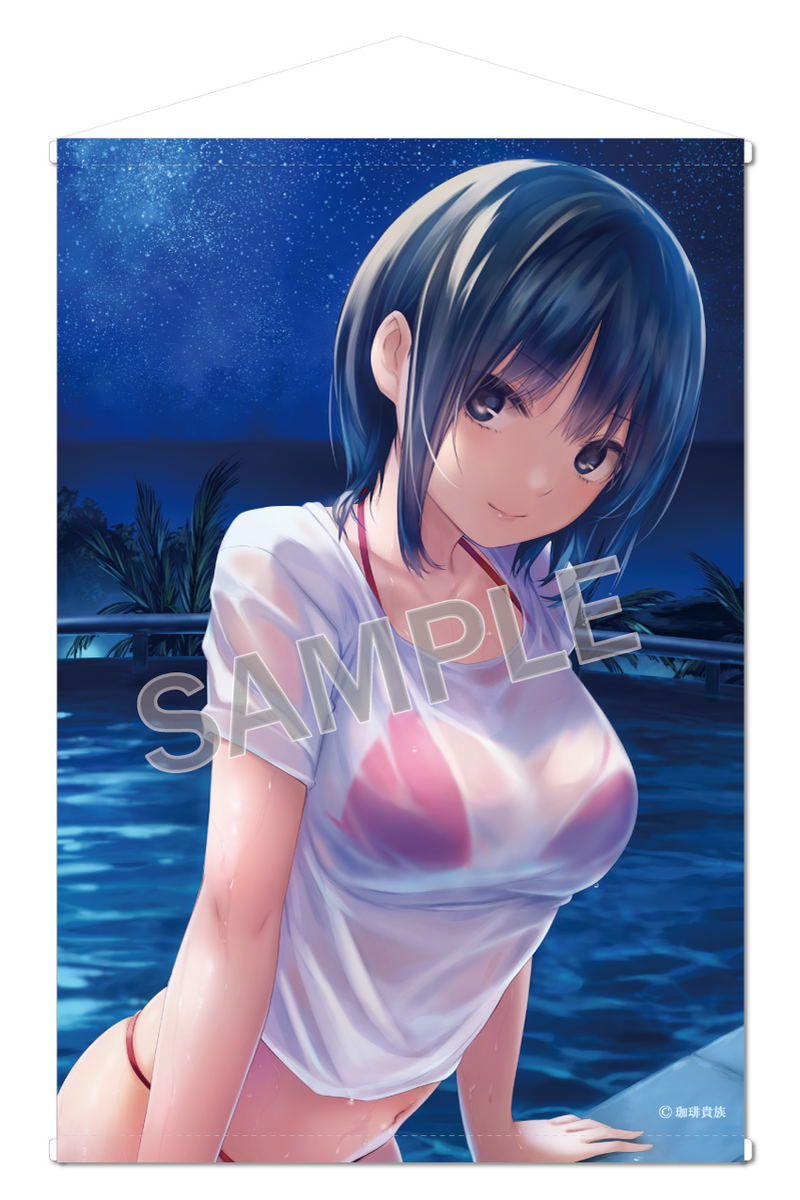 Coffee Kizoku B2 Wall Scroll: Secret Night Aoyama Sumika image 1