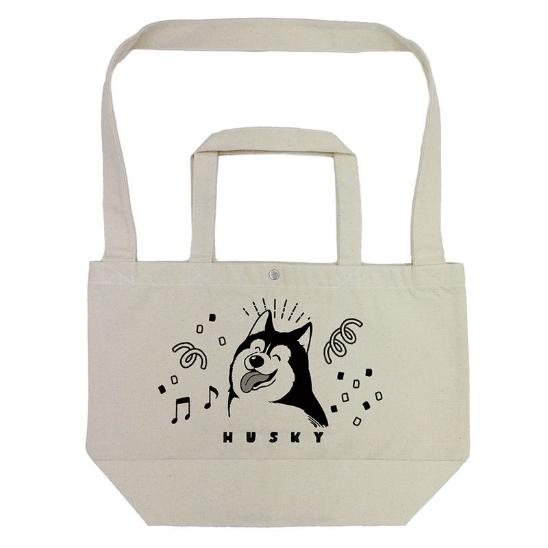 Hamaji - Husky Smile 2way Tote Bag Black And White image 1
