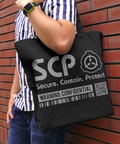 Scp Foundation Large Tote Bag Black thumbnail 2