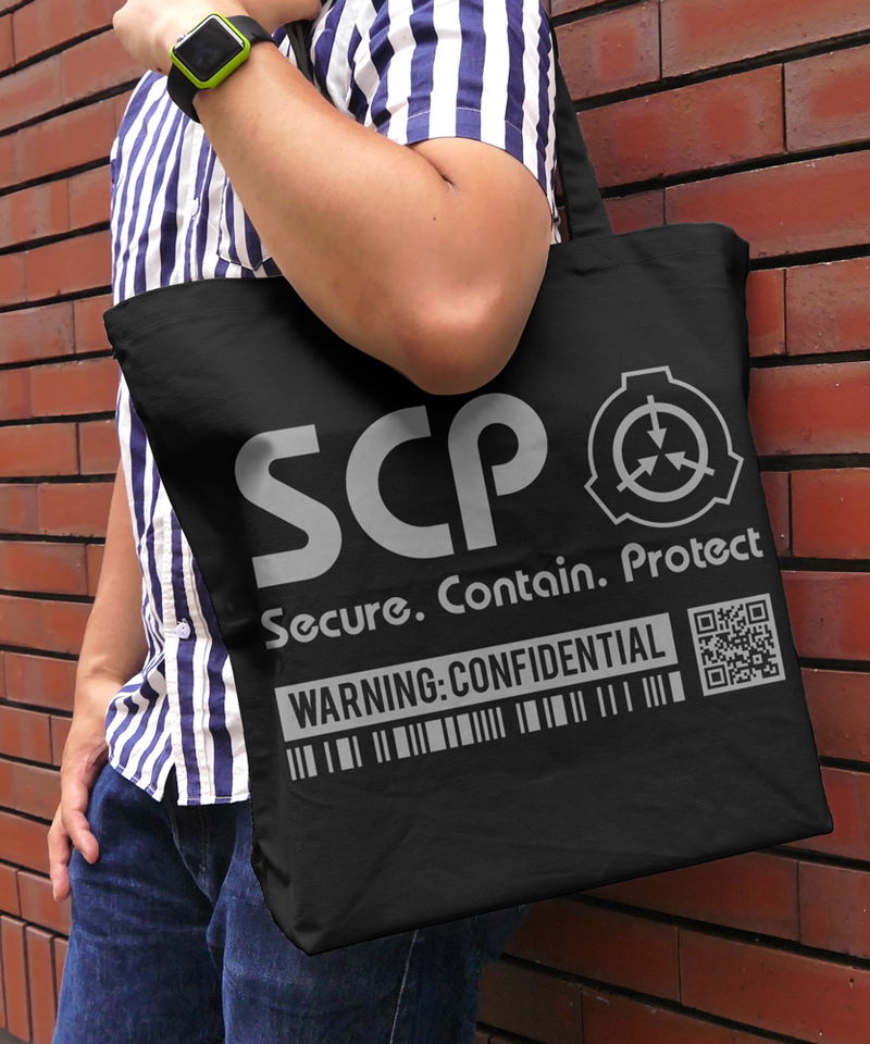 Scp Foundation Large Tote Bag Black image 2