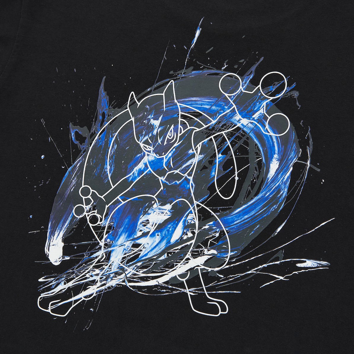 UT Pokemon Meguru Yamaguchi - Mewtwo Men's T-shirt Black (L Size)