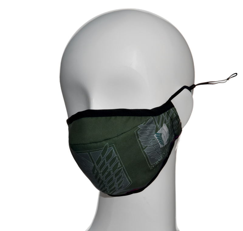 Attack On Titan -Emblem Levi Green x Dark Red- Mask image 2