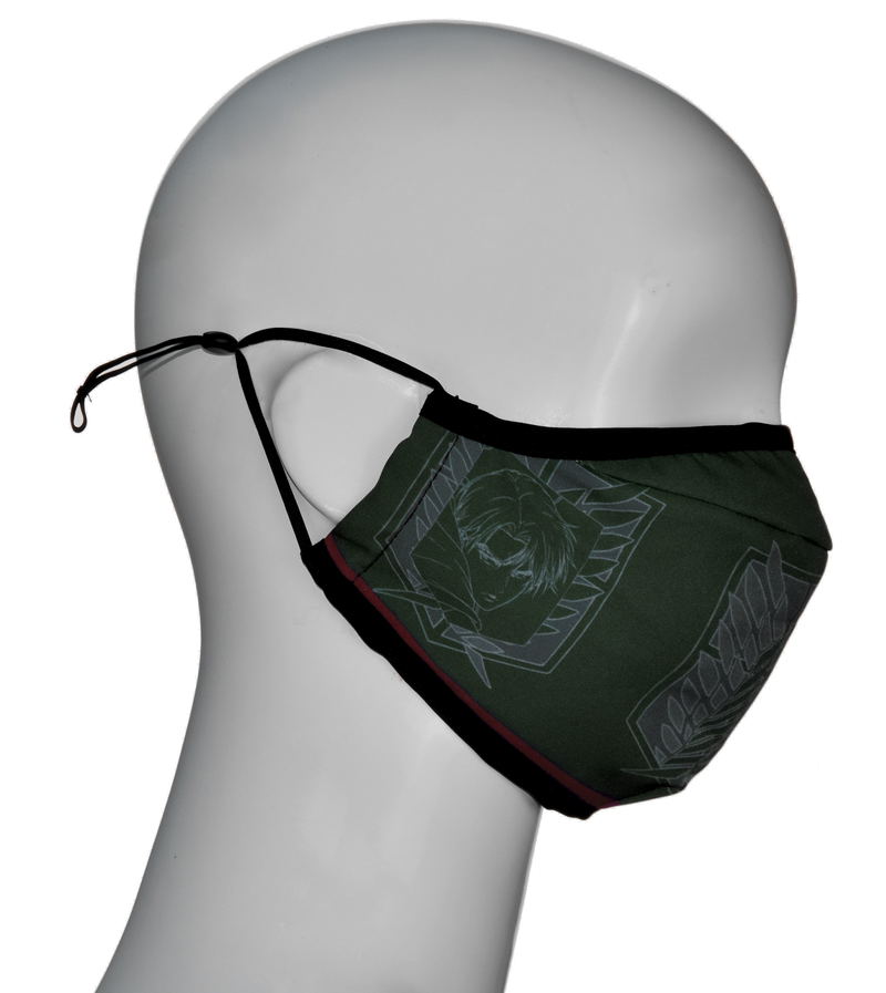 Attack On Titan -Emblem Levi Green x Dark Red- Mask image 3