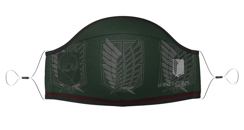Attack On Titan -Emblem Levi Green x Dark Red- Mask image 1