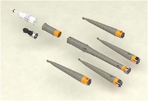 MODEROID 1/150 Scale Plastic Model: Soyuz Rocket & Transport Train (Re-run)