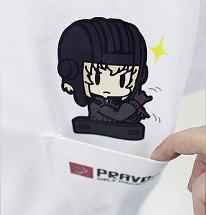 Girls Und Panzer Das Finale - Hand Shadow Play Katyusha Full Color Pocket T-shirt White (L Size)_