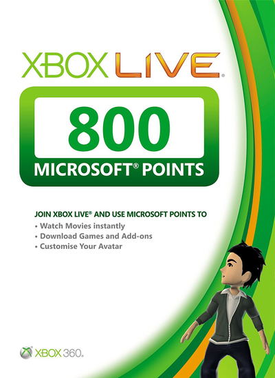 Microsoft Points Buy Xbox 360 Games With Gift Card 10 Dollar Xbox