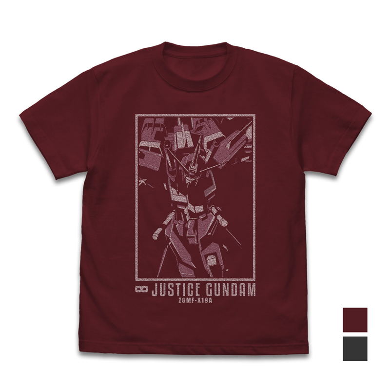 Mobile Suit Gundam Seed Destiny - Infinite Justice Gundam T-shirt Burgundy (L Size) image 1