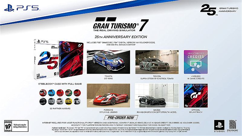 Gran Turismo 7 4, PlayStation Edition] for 5 [25th Anniversary PlayStation