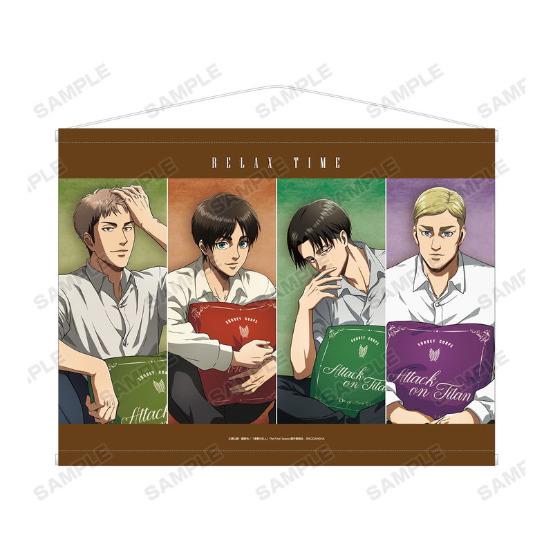 Attack on Titan Original Illustration Relax Ver. B2 Wall Scroll: Group image 1